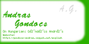 andras gondocs business card